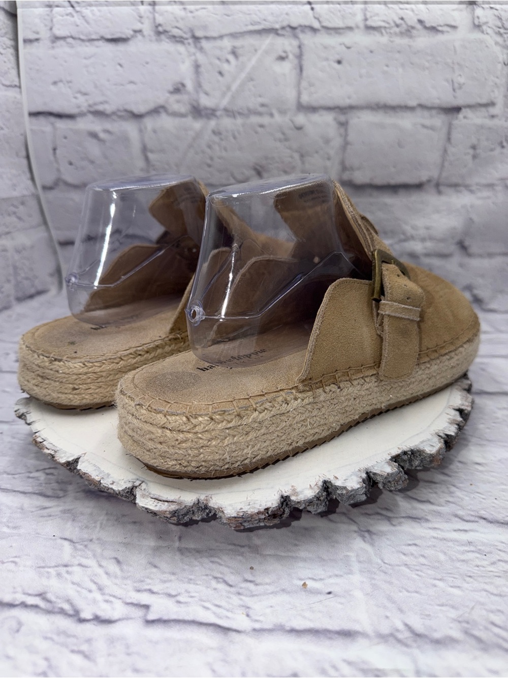 New Haute Hippie Aria 100% Suede Buckle Espadrille Mule Clogs Women's Size 9.5 - Picture 3 of 8